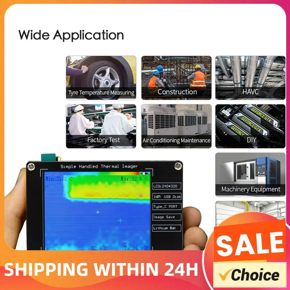 MLX90640 Infrared Temperature Sensors Lightweight 2.8 Inch Digital Thermal Imaging Camera USB Charging for Building Environment
MLX90640 Infrared Temperature Sensors Lightweight 2.8 Inch Digital Thermal Imaging Camera USB Charging for Building Environment