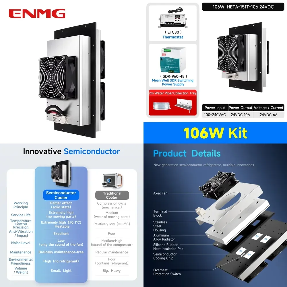 ENMG HETA106W KIT Control Cabinet Peltier Semiconductor Industrial Cabinet air Conditioning
ENMG HETA106W KIT Control Cabinet Peltier Semiconductor Industrial Cabinet air Conditioning