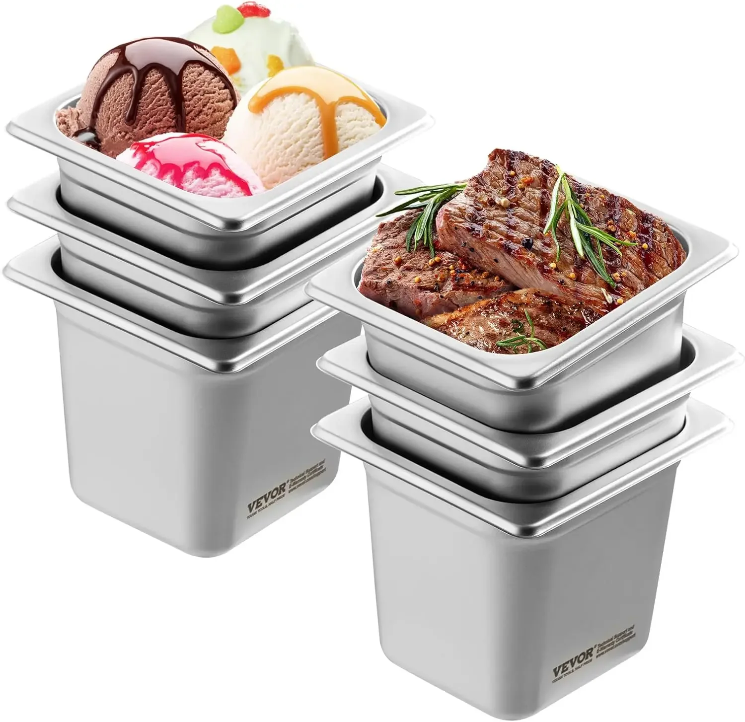 6 Pack Hotel Pans, 1/6 Size Anti-Jam Steam Pan, 0.8mm Thick Stainless Steel Restaurant Steam Table Pan, 6-Inch Deep Commercial
6 Pack Hotel Pans, 1/6 Size Anti-Jam Steam Pan, 0.8mm Thick Stainless Steel Restaurant Steam Table Pan, 6-Inch Deep Commercial
