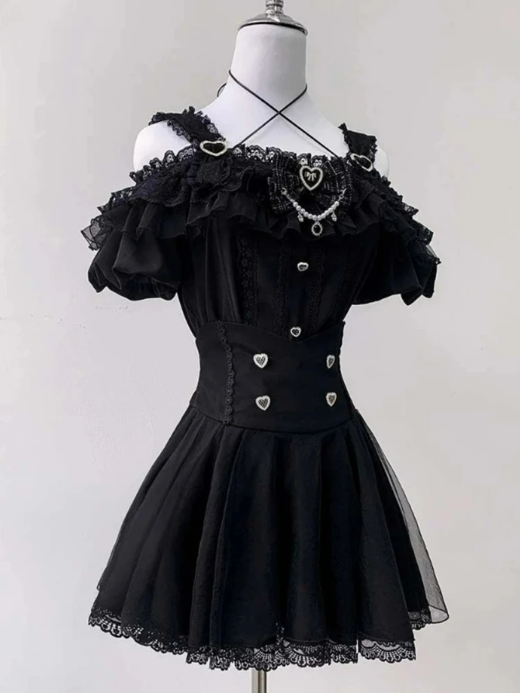Japanese Gothic Y2k Lolita Style 2 Piece Set Women Sweet Bow Off Shoulder Shirts Cute Mini Cake Skirts Korean Fashion Party Suit
Japanese Gothic Y2k Lolita Style 2 Piece Set Women Sweet Bow Off Shoulder Shirts Cute Mini Cake Skirts Korean Fashion Party Suit