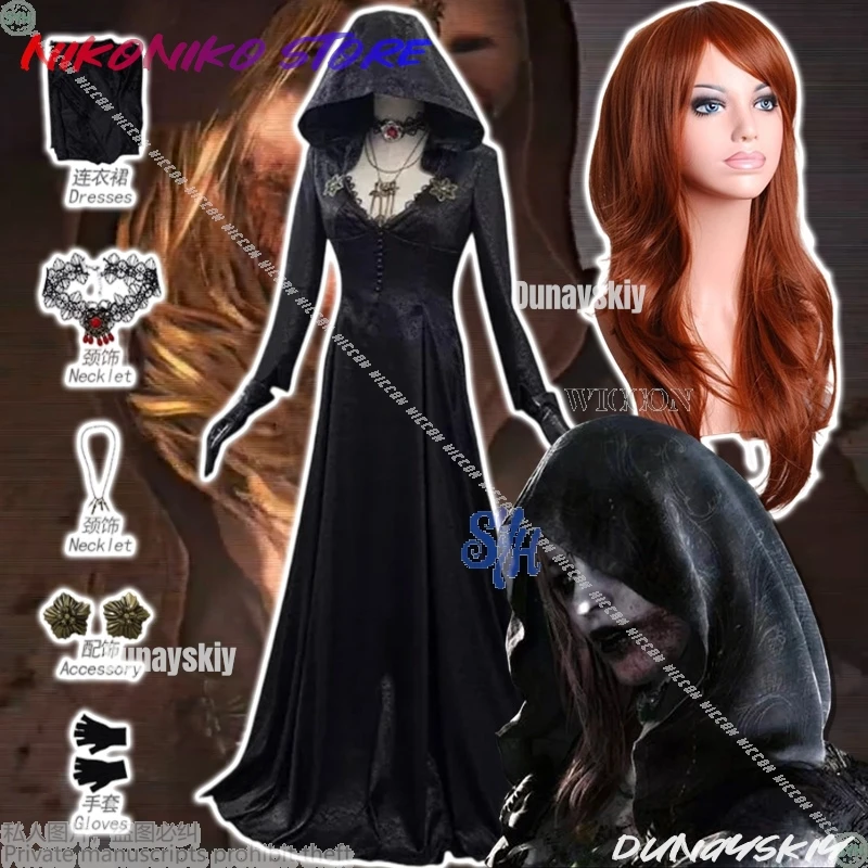 Винтажный длинный халат ужасов вампира, черный, глубокий V, большая шляпа, кружевное готическое платье, Лолита, Хэллоуин, Cos Bela, аниме-игра, костюм Dimitrescuuu
Винтажный длинный халат ужасов вампира, черный, глубокий V, большая шляпа, кружевное готическое платье, Лолита, Хэллоуин, Cos Bela, аниме-игра, костюм Dimitrescuuu