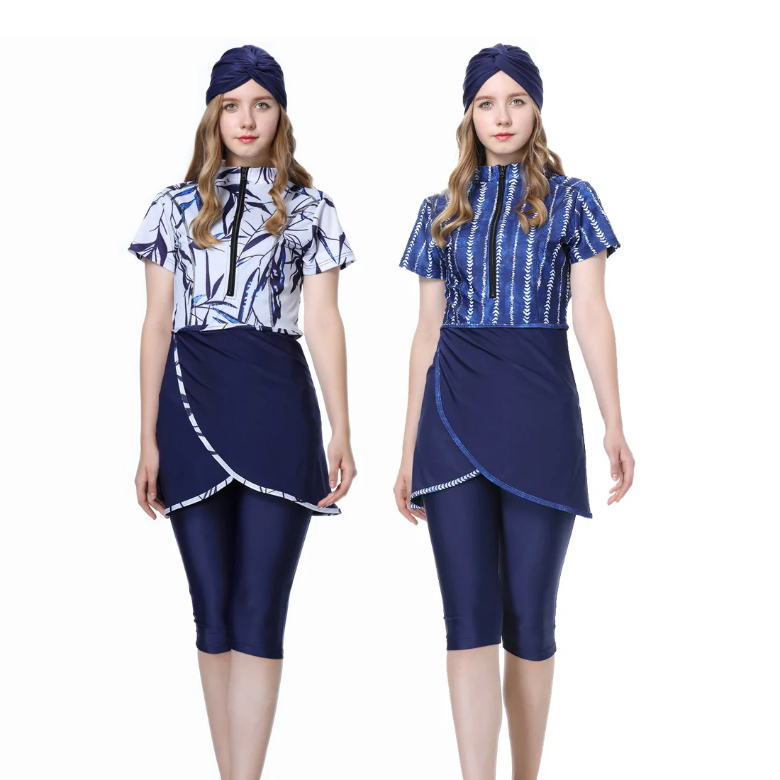 2026 High Waist Modest Muslim Swimwear Elegant Leaf Print Short Sleeve Burkini Set with Turban Cap Women Islamic Bathing Suit
2026 High Waist Modest Muslim Swimwear Elegant Leaf Print Short Sleeve Burkini Set with Turban Cap Women Islamic Bathing Suit