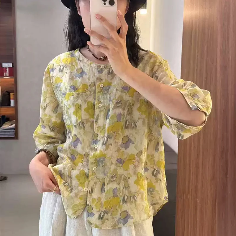 New Shirt Women's Summer Crew Neck Half Sleeve Printed Casual Tops Blouse Boho Beach Party
New Shirt Women's Summer Crew Neck Half Sleeve Printed Casual Tops Blouse Boho Beach Party
