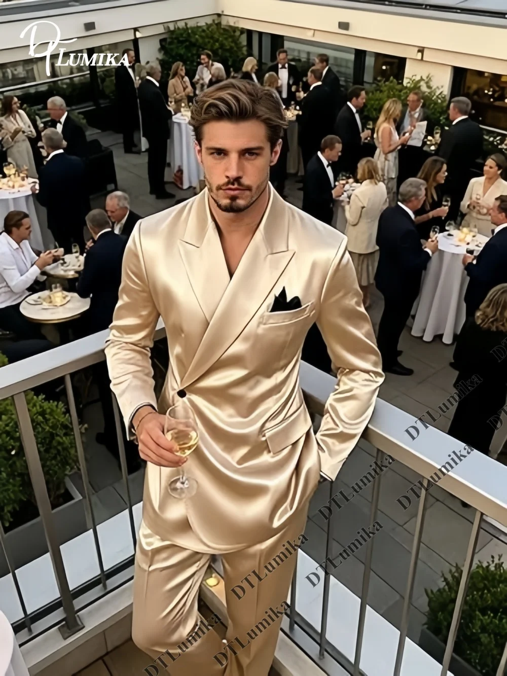 DTLumika Made-to-Order 2-Piece Satin Suit (Jacket + Pants) Double Breasted Slim Fitting Jacket with Trousers Cocktail Tuxedo
DTLumika Made-to-Order 2-Piece Satin Suit (Jacket + Pants) Double Breasted Slim Fitting Jacket with Trousers Cocktail Tuxedo