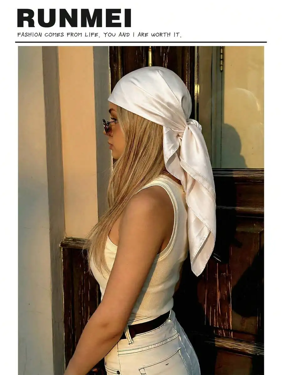 1pc Ivory Bohemian Luxurious Elegant Solid Color Printed Satin Scarf, New Spring Fashion Accessory Scarf, Can Be Used As Waistba
1pc Ivory Bohemian Luxurious Elegant Solid Color Printed Satin Scarf, New Spring Fashion Accessory Scarf, Can Be Used As Waistba