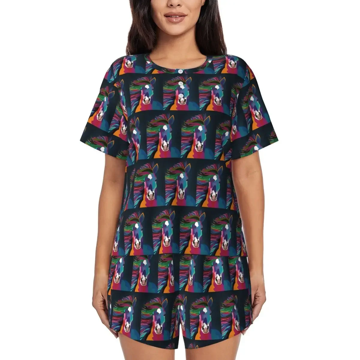 Horse Running Round Neck Short Sleeve Nightgowns for Sleeping Sleepshirts Women Soft Pajama Set Short Pants
Horse Running Round Neck Short Sleeve Nightgowns for Sleeping Sleepshirts Women Soft Pajama Set Short Pants