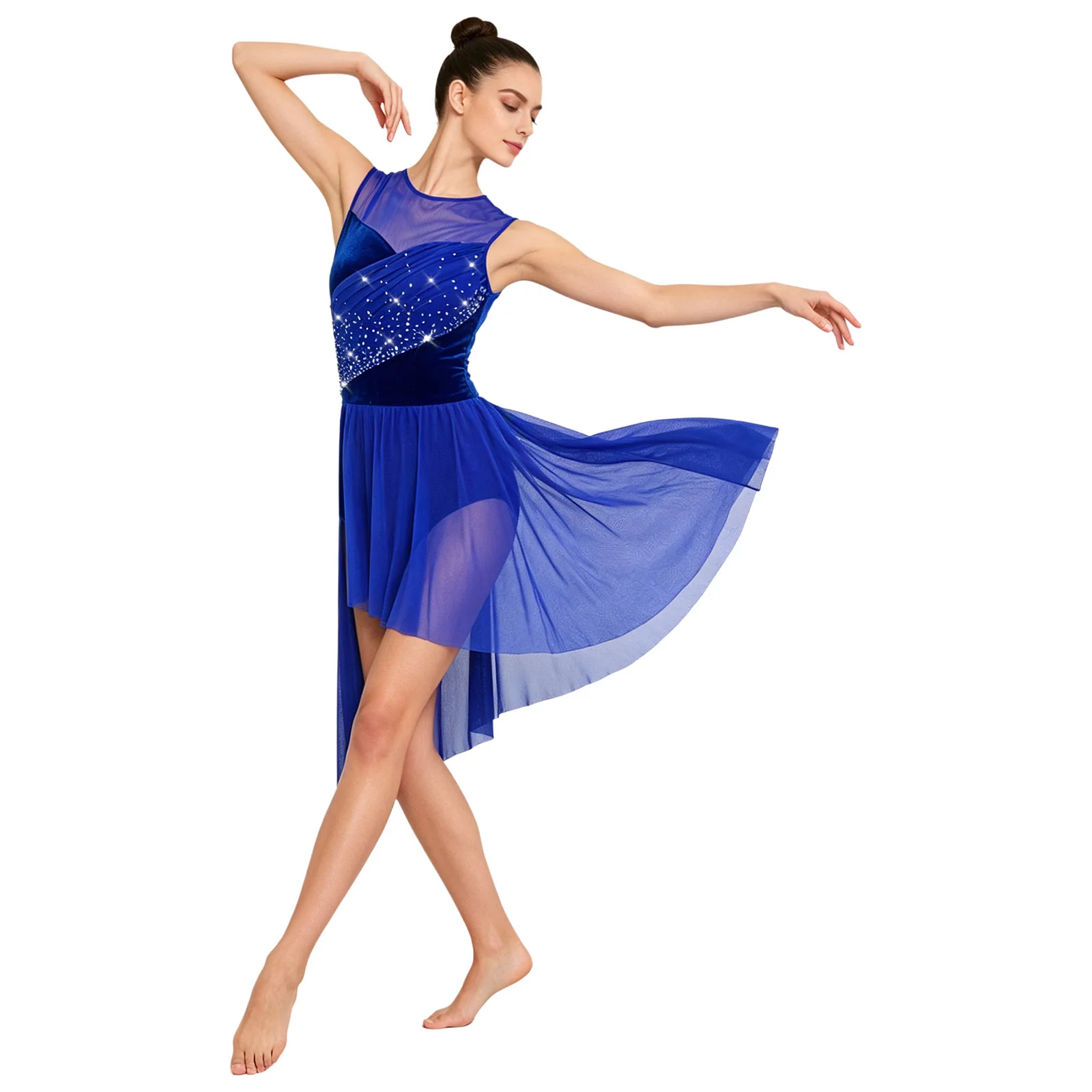Women Modern Lyrical Ballet Dance Dress Shiny Rhinestones Sleeveless Mesh Tutu Leotard Figure Skating Rhythmic Gymnastic Costume
Women Modern Lyrical Ballet Dance Dress Shiny Rhinestones Sleeveless Mesh Tutu Leotard Figure Skating Rhythmic Gymnastic Costume