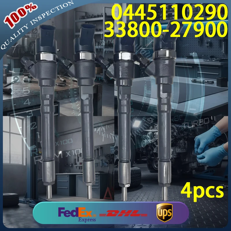 0445110290 High Quality Common Rail Diesel Injector 33800-27900 for Hyundai Santa Fe 2.0L Diesel Engine 4pcs
0445110290 High Quality Common Rail Diesel Injector 33800-27900 for Hyundai Santa Fe 2.0L Diesel Engine 4pcs