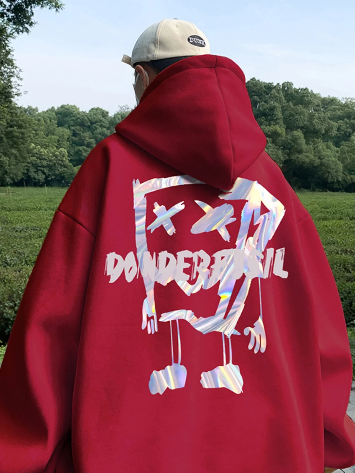 Oversize Heavyweight Hoodie Men's Wine Red American High Street Casual Loose Fit Sweatirt Spring Autumn fiti Pattern
Oversize Heavyweight Hoodie Men's Wine Red American High Street Casual Loose Fit Sweatirt Spring Autumn fiti Pattern