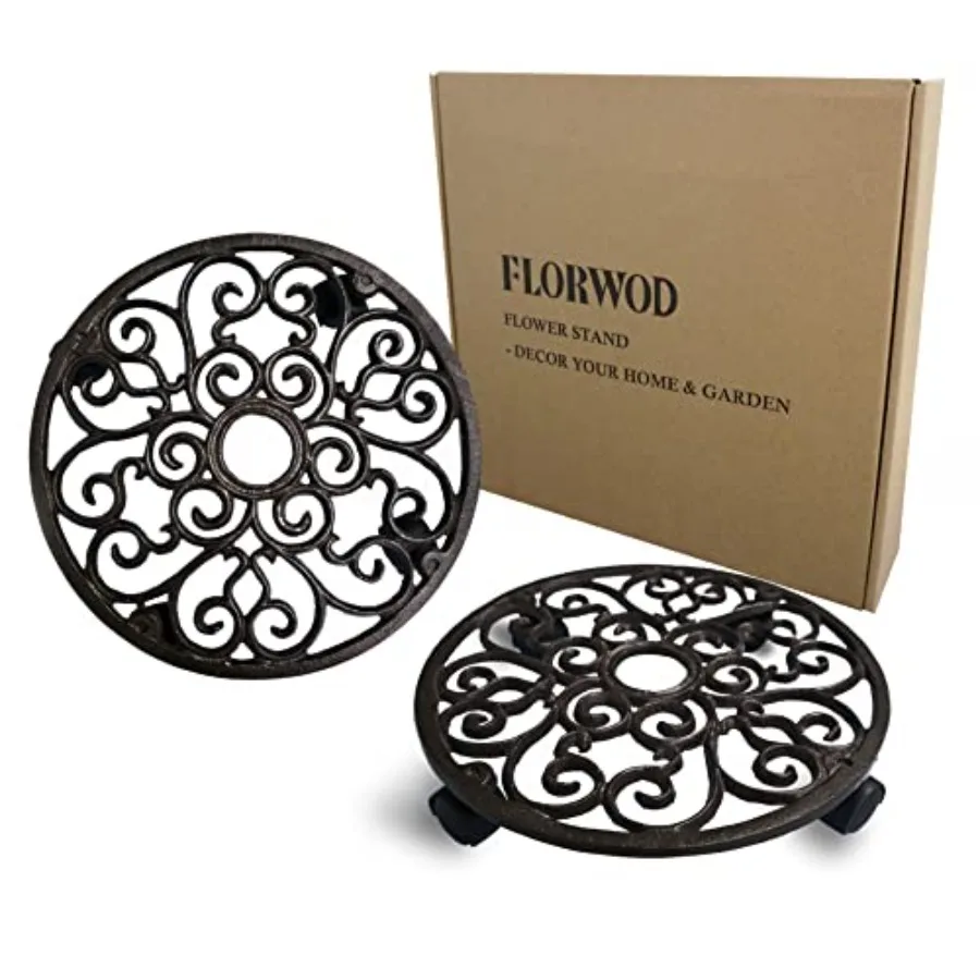 2pcs Heavy Duty Cast Iron Flowerpot Holder Plant Caddy 11 inch, Flower Stand Round Planter Holder with 4pcs 360° Caster Wheels
2pcs Heavy Duty Cast Iron Flowerpot Holder Plant Caddy 11 inch, Flower Stand Round Planter Holder with 4pcs 360° Caster Wheels