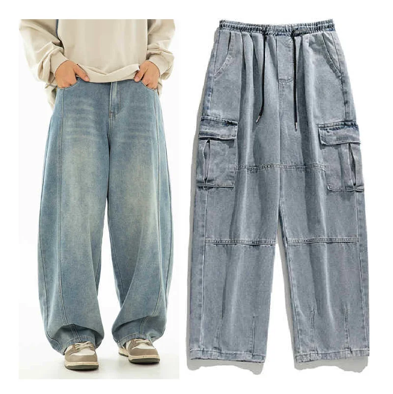 Washed Distressed Jeans Split Design Curved Knife Jeans For Men ,High Street Retro Loose Straight Leg Denim Pants
Washed Distressed Jeans Split Design Curved Knife Jeans For Men ,High Street Retro Loose Straight Leg Denim Pants