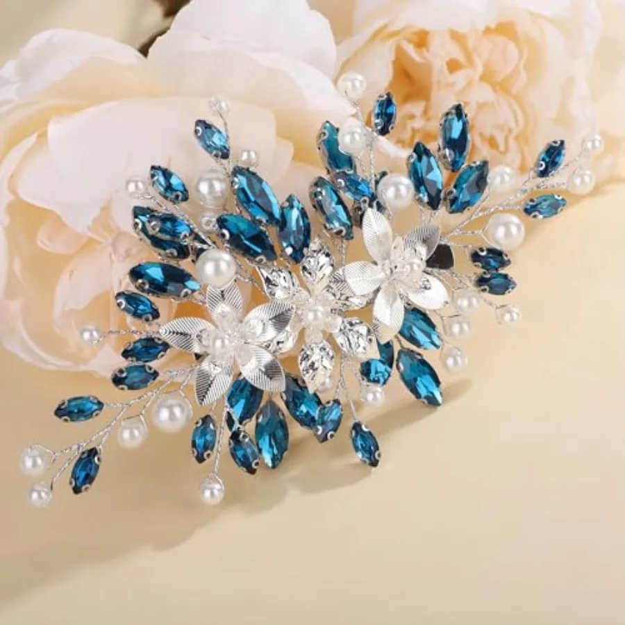 Blue Hair Clip for Wedding Brides Bridesmaid Pearl Side Headpiece for Women Special Occasion Handmade Jewelry
Blue Hair Clip for Wedding Brides Bridesmaid Pearl Side Headpiece for Women Special Occasion Handmade Jewelry