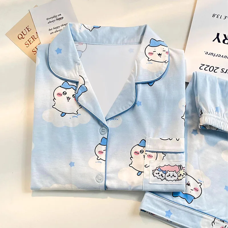 Kawaii Chiikawas Pajamas Set Cartoon Hachiware Anime Summer Home Pajamas Sleeved Shorts Two Piece Set Girls Gifts
Kawaii Chiikawas Pajamas Set Cartoon Hachiware Anime Summer Home Pajamas Sleeved Shorts Two Piece Set Girls Gifts