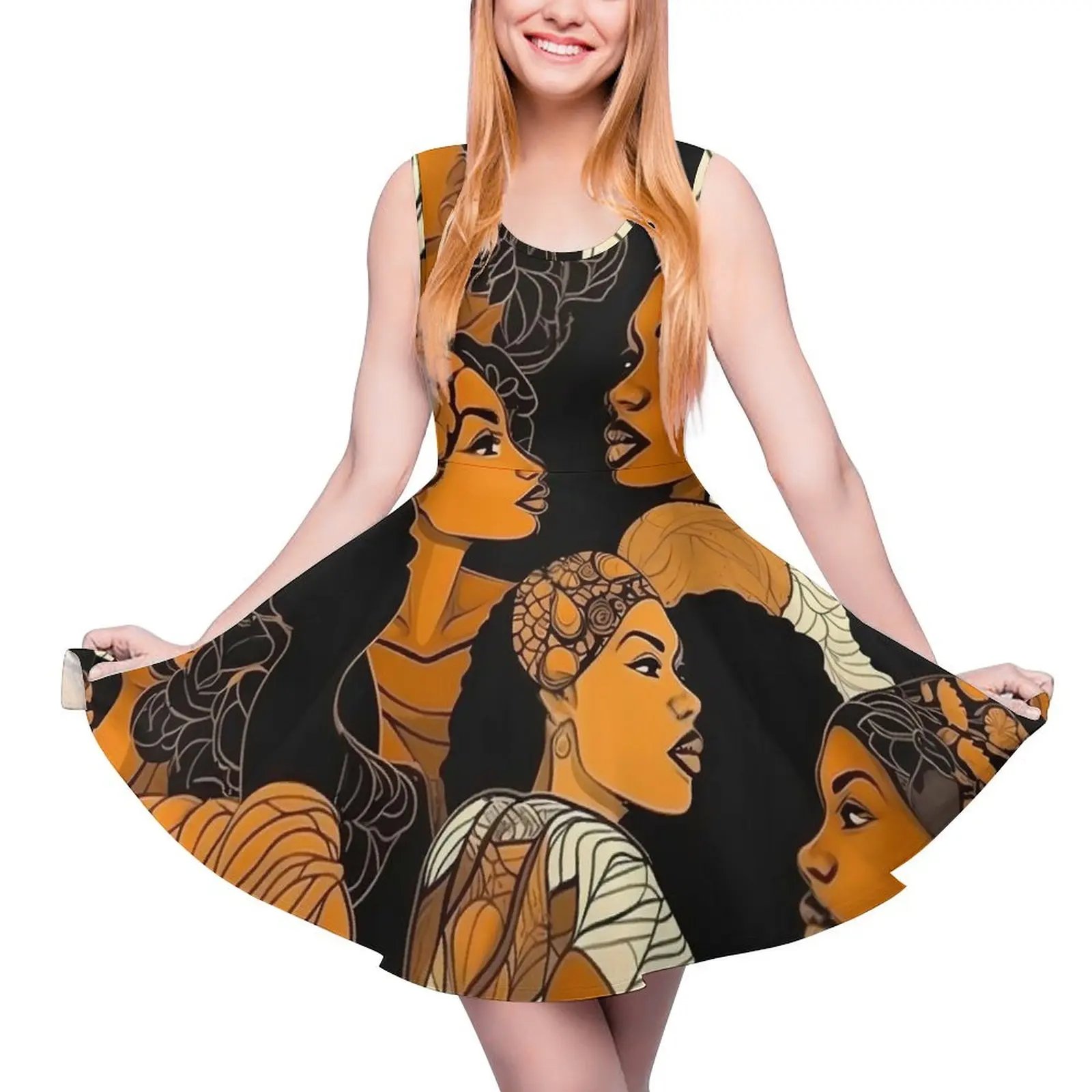 Ladies Print Dress Sleeveless Share The Style Casual Dresses Summer Female Oversized Cute Design Skate Dress
Ladies Print Dress Sleeveless Share The Style Casual Dresses Summer Female Oversized Cute Design Skate Dress