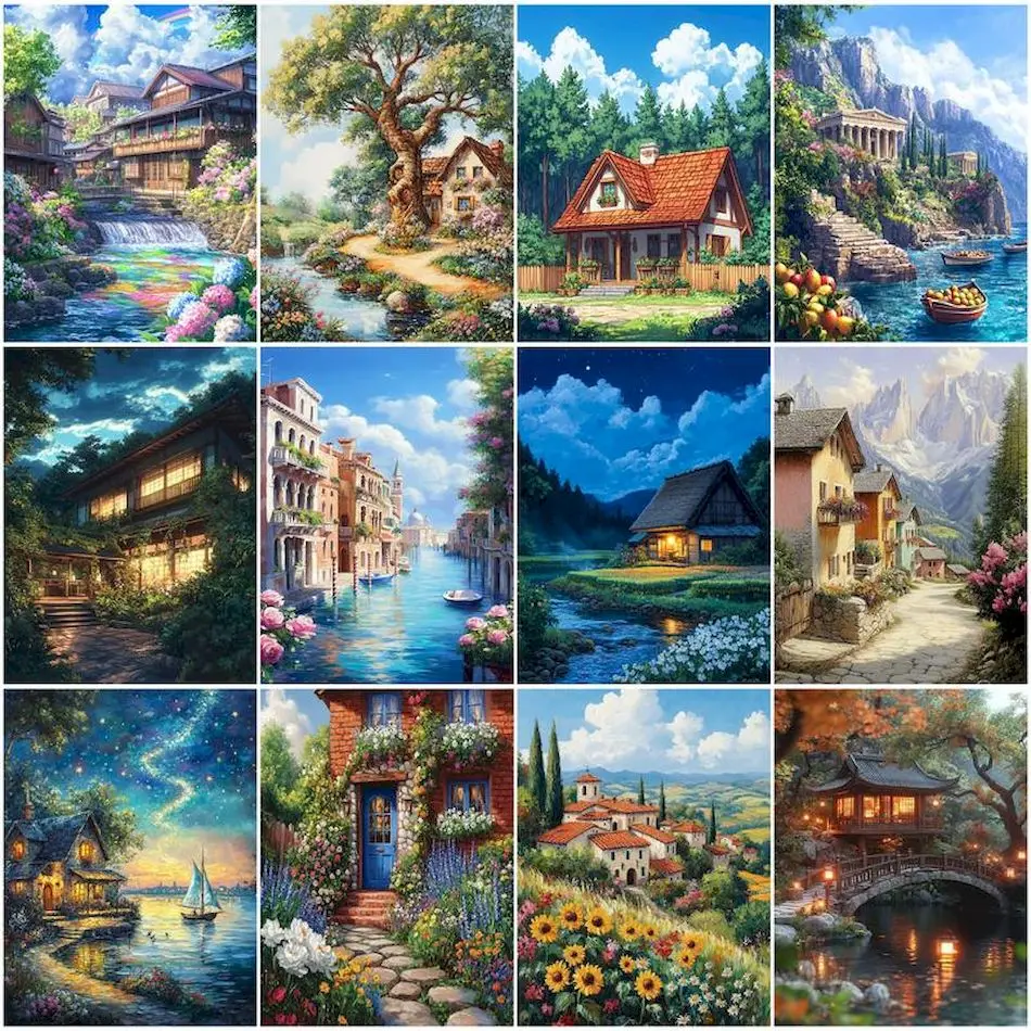 RUOPOTY Paint Pictures By Numbers Oil Landscape Housing Architecture Color Markers Paint Brushes Draw Canvas Painting Home Decor
RUOPOTY Paint Pictures By Numbers Oil Landscape Housing Architecture Color Markers Paint Brushes Draw Canvas Painting Home Decor