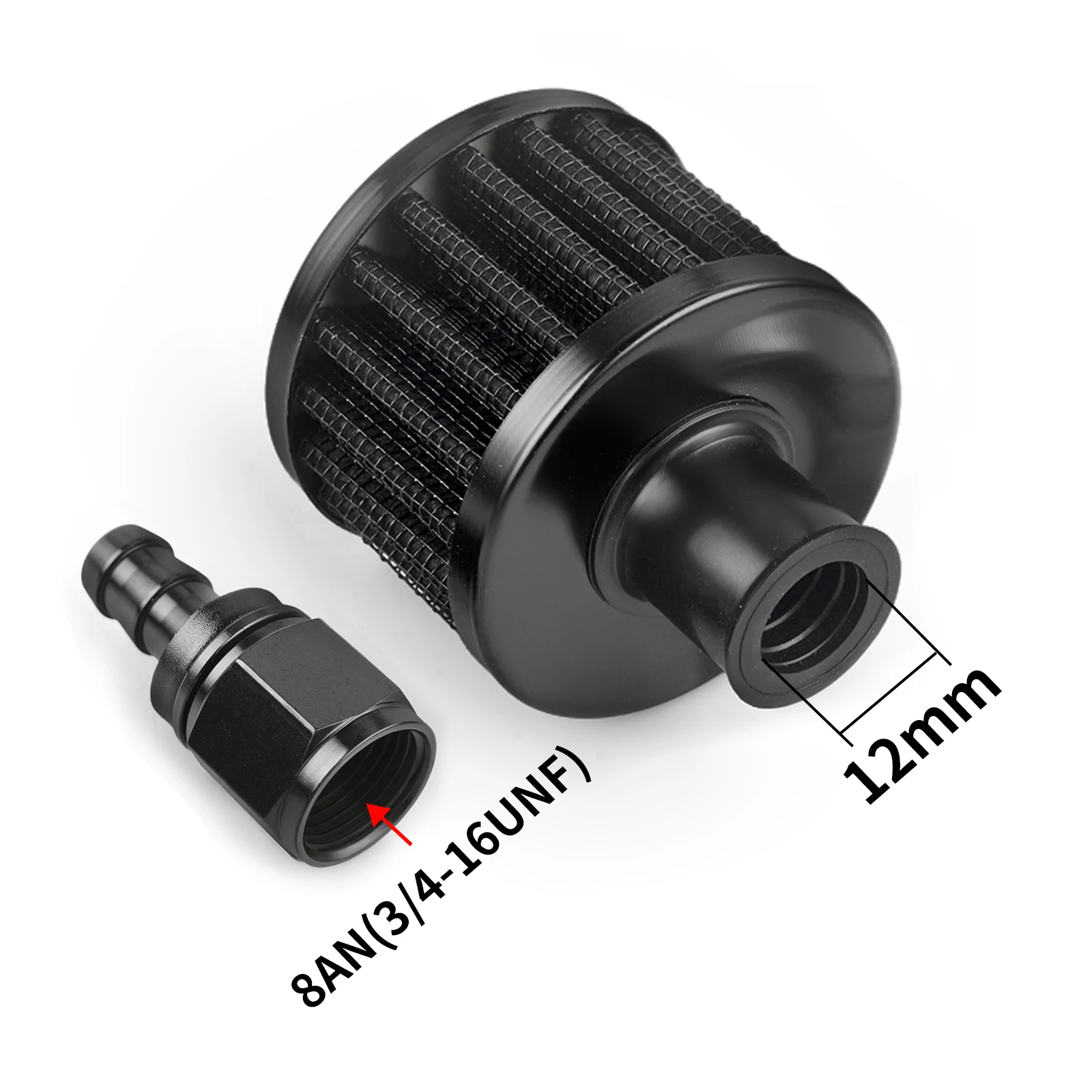 Universal 12mm Small Motorcycle Cold Air Intake Filter Kit Crank Case Vent Cover Breather with Push on Hose Ends Straight AN8
Universal 12mm Small Motorcycle Cold Air Intake Filter Kit Crank Case Vent Cover Breather with Push on Hose Ends Straight AN8