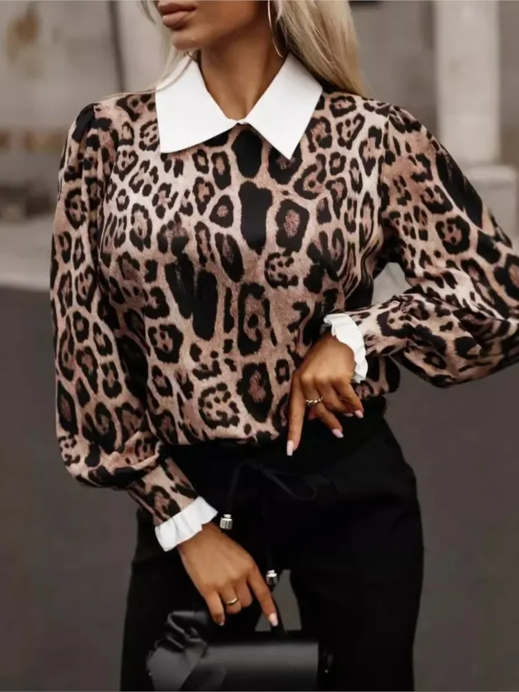 Sexy Leopard Blouse For Women Fashion Print Long Sleeve Fake Two Piece Shirt Tops Street Style Autumn Office Ladies Blouses
Sexy Leopard Blouse For Women Fashion Print Long Sleeve Fake Two Piece Shirt Tops Street Style Autumn Office Ladies Blouses