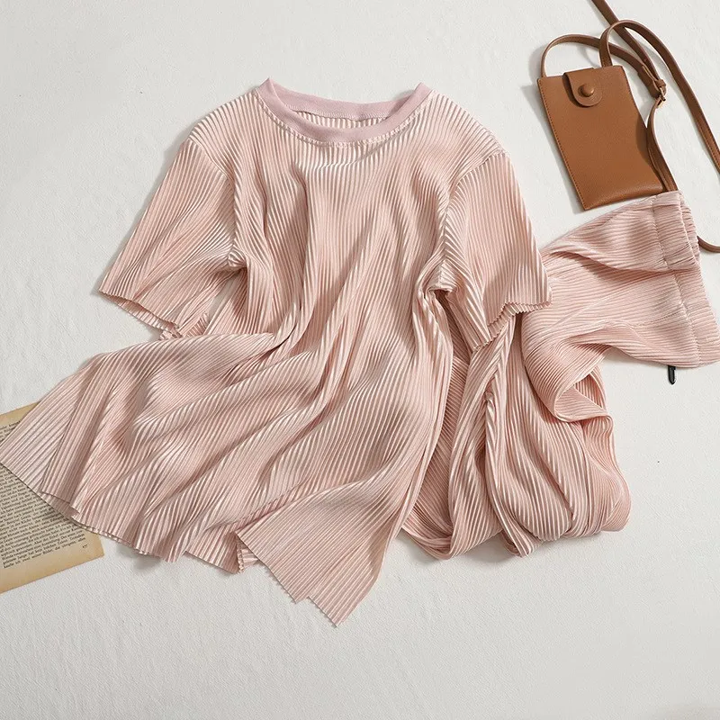 Лето 2023, женский повседневный комплект, круглая футболка с высокой талией, S, плиссированная юбка из ацетатной ткани, футболка Dr 
Лето 2023, женский повседневный комплект, круглая футболка с высокой талией, S, плиссированная юбка из ацетатной ткани, футболка Dr