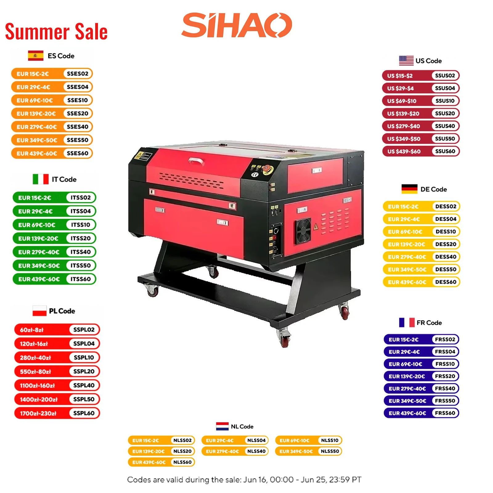 Sihao Laser Engraver 60W Laser Engraving Machine CO2 700x500mm Laser Engraving and Cutting Machine For wood plexiglass crystal
Sihao Laser Engraver 60W Laser Engraving Machine CO2 700x500mm Laser Engraving and Cutting Machine For wood plexiglass crystal