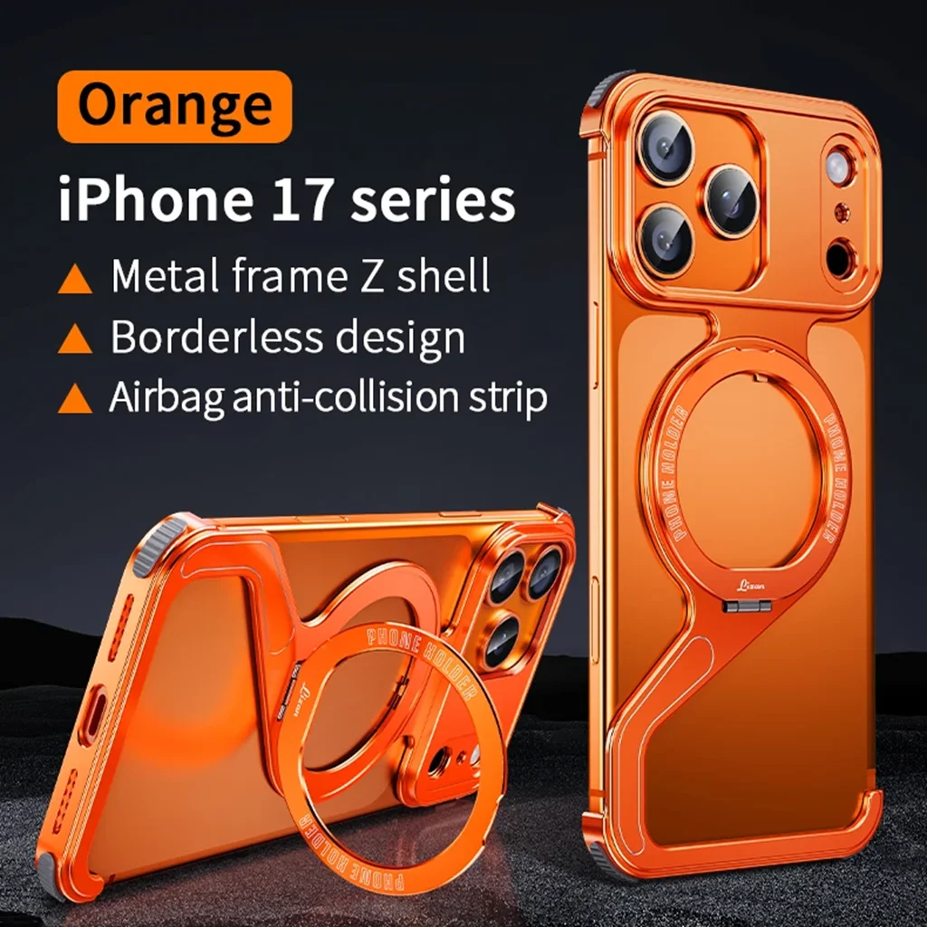 Metal Z Type Mag_netic Case For iPhone 17 15 14 16 Pro Max 17Pro Aluminum Alloy Rimless Magsafe Snap-on Bracket Shockproof Cover
Metal Z Type Mag_netic Case For iPhone 17 15 14 16 Pro Max 17Pro Aluminum Alloy Rimless Magsafe Snap-on Bracket Shockproof Cover