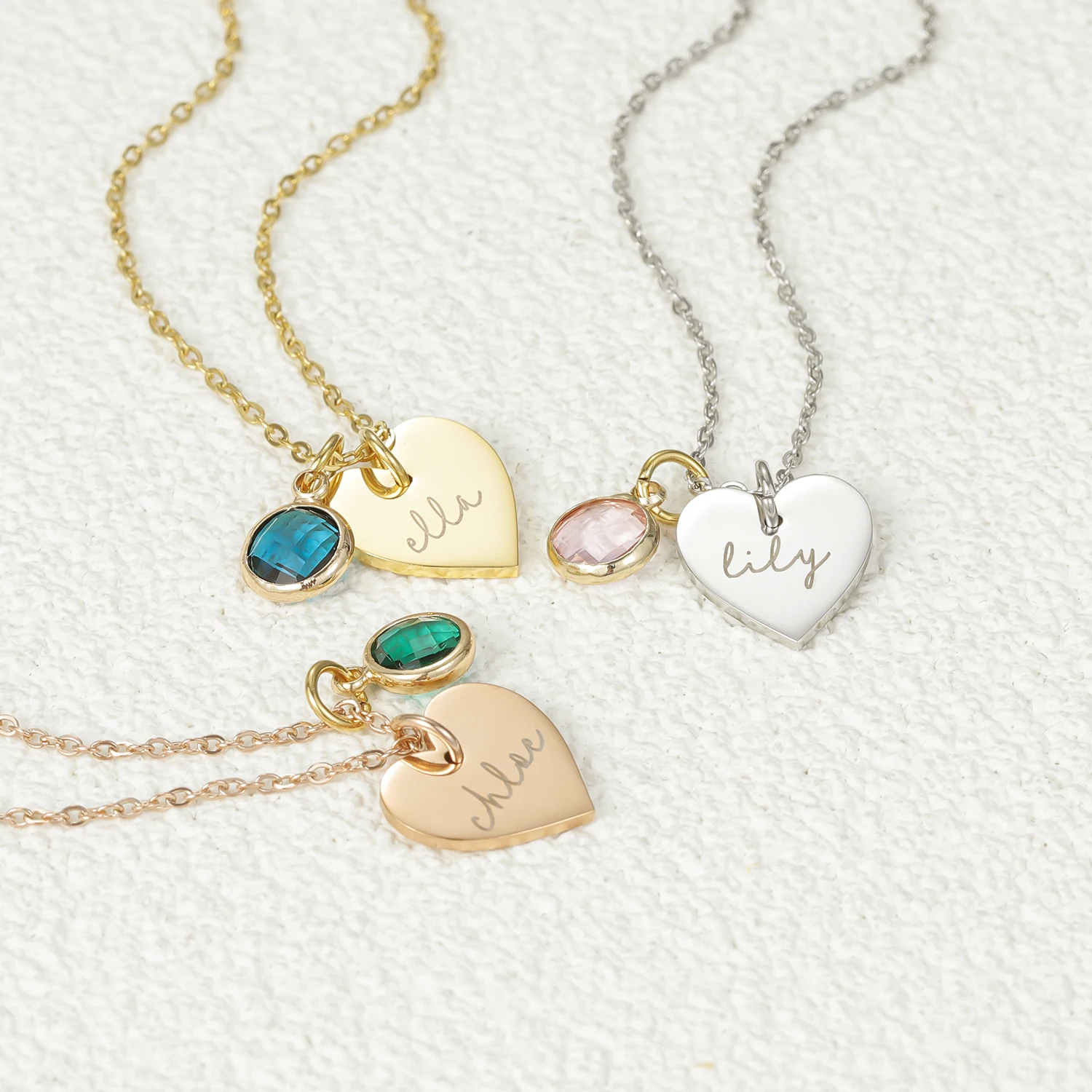 Esme Heart and Birthstone Personalised Name Necklace Personalized Customized Love Pendant Stainless Seel Necklaces for Women
Esme Heart and Birthstone Personalised Name Necklace Personalized Customized Love Pendant Stainless Seel Necklaces for Women
