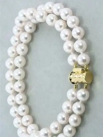 AAA+ DOUBLE STRANDS AKOYA 7-8MM WHITE PEARL BRACELET 7.5-8 " 14K GOLD CLASP Freeshippings Items