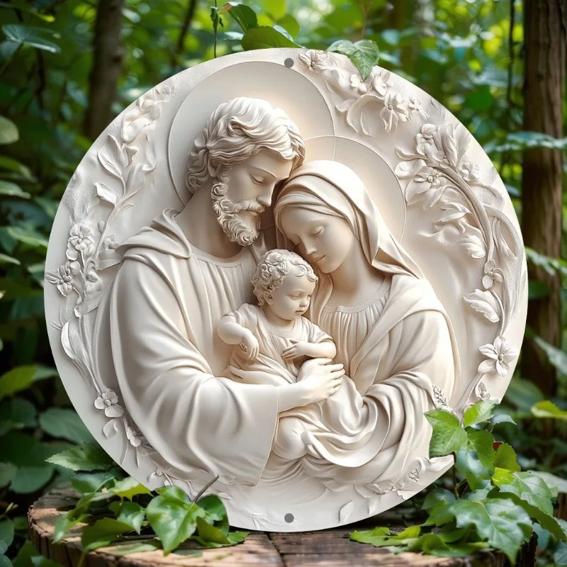 Holy Family Themed Round Metal Aluminum Wall Art, Flat Print Decorative Sign for Bar, Kitchen, Coffee, Home, Christmas Gift
Holy Family Themed Round Metal Aluminum Wall Art, Flat Print Decorative Sign for Bar, Kitchen, Coffee, Home, Christmas Gift