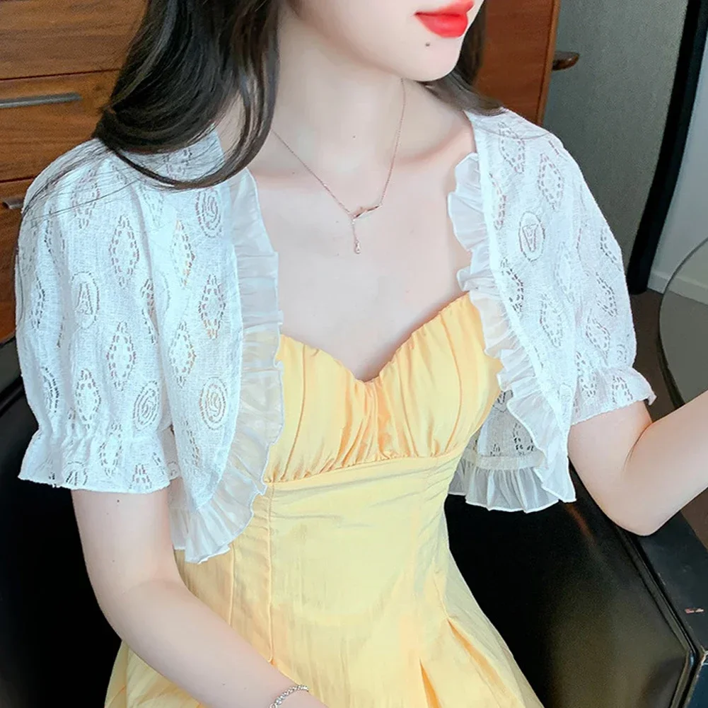 Women Open Front Shrug Cropped Bolero Floral Lace Summer Cardigan Jacket Solid White Pink Crop Tops Jackets Female Clothing
Women Open Front Shrug Cropped Bolero Floral Lace Summer Cardigan Jacket Solid White Pink Crop Tops Jackets Female Clothing