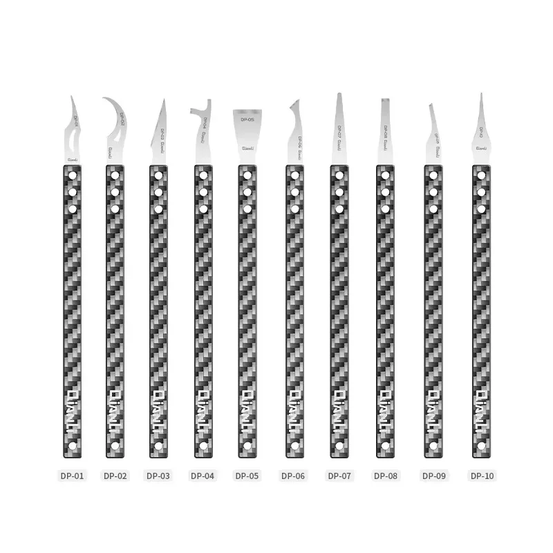 10PCS DP Carbon Fiber Handle Manual Grinding Blade Phone Motherboard CPU Hand-polished Degumming Scraper Pry Knife
10PCS DP Carbon Fiber Handle Manual Grinding Blade Phone Motherboard CPU Hand-polished Degumming Scraper Pry Knife
