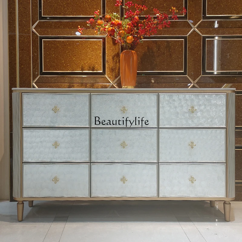 Light luxury style shell marble chest of drawers modern American small apartment chest of drawers
Light luxury style shell marble chest of drawers modern American small apartment chest of drawers