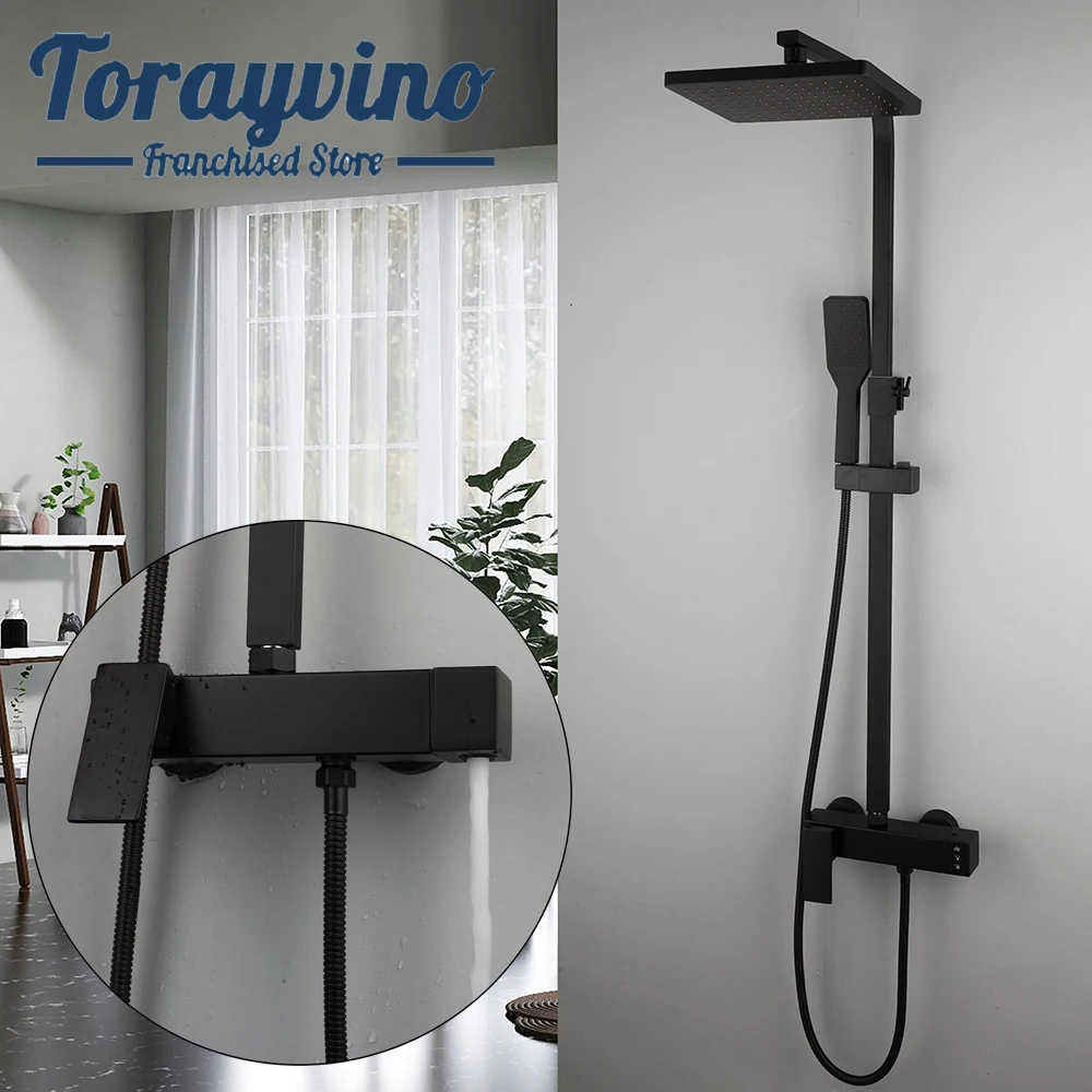 Torayvino Matte Black Shower Set Bathroom Faucet Brushed Gold Rainfall Head With Third Gear Handheld Shower Wall Mounted Mixer
Torayvino Matte Black Shower Set Bathroom Faucet Brushed Gold Rainfall Head With Third Gear Handheld Shower Wall Mounted Mixer