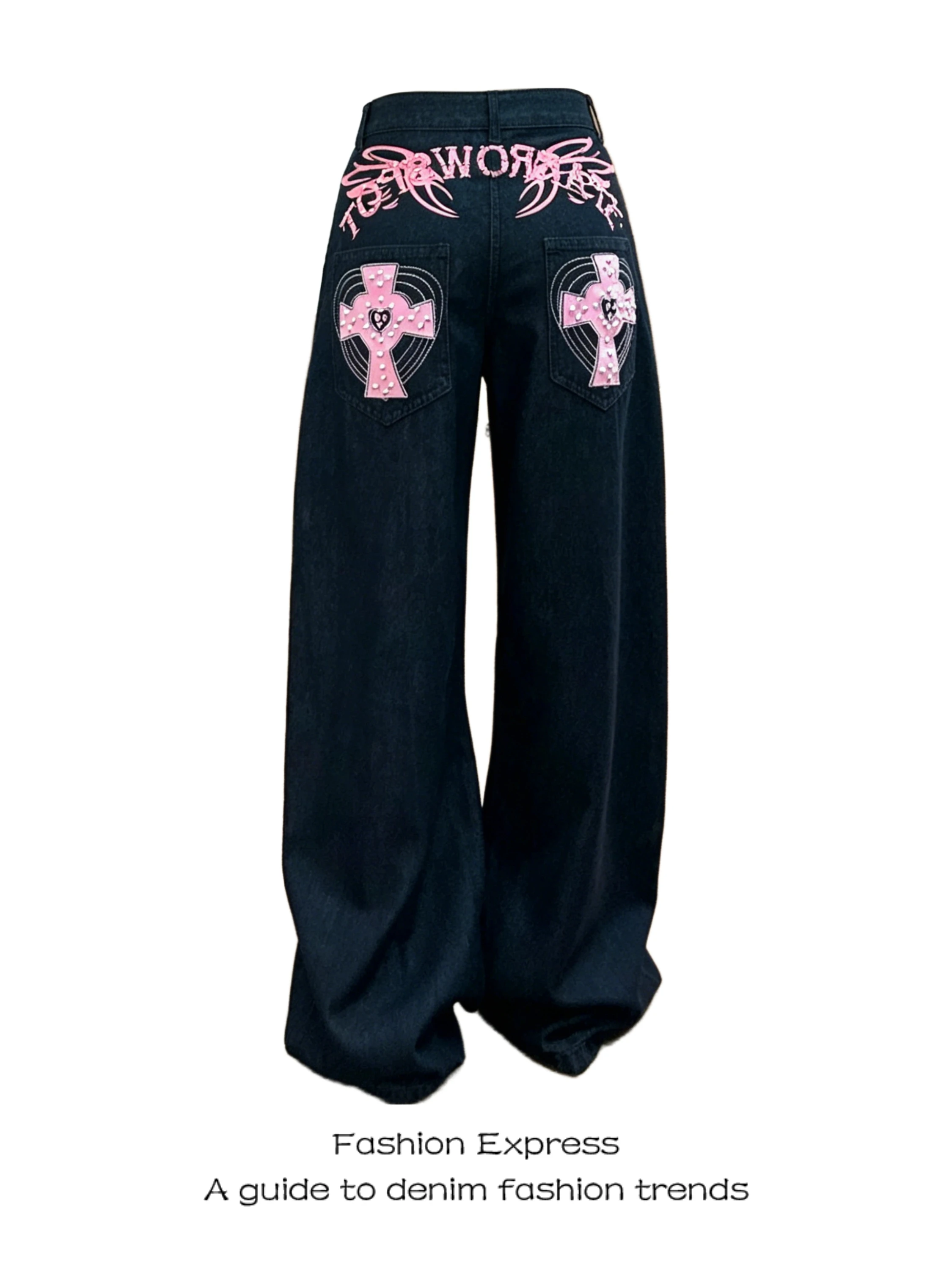 American Style Vintage Cross Rivet Knife Jeans Women's Black High Street Loose High Waist Slim Wide Leg Long Trousers Trendy
American Style Vintage Cross Rivet Knife Jeans Women's Black High Street Loose High Waist Slim Wide Leg Long Trousers Trendy