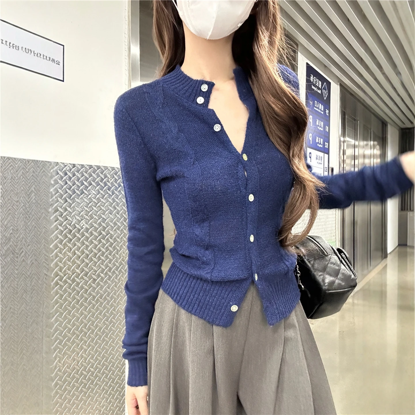 Blue Long Sve Knitted Cardigan Women's Spring Autumn Slim Waist Control Pure Desire ort Inner Wear Elely Designed Top
Blue Long Sve Knitted Cardigan Women's Spring Autumn Slim Waist Control Pure Desire ort Inner Wear Elely Designed Top