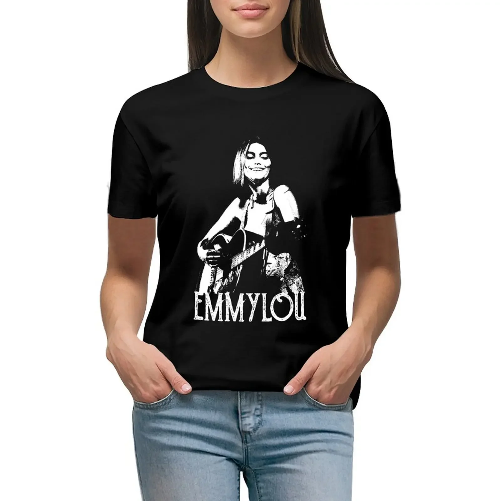 Emmylou - White Stencil T-Shirt vintage clothes sublime anime clothes summer clothes plain t shirts for Women 
Emmylou - White Stencil T-Shirt vintage clothes sublime anime clothes summer clothes plain t shirts for Women