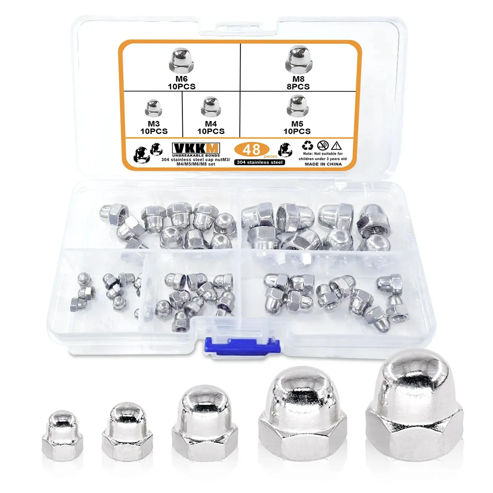 48Pcs Outer Hexagonal Round Head Nuts,304Stainless Steel Acorn Cap Nuts, Suitable For Automotive Tire Installation
48Pcs Outer Hexagonal Round Head Nuts,304Stainless Steel Acorn Cap Nuts, Suitable For Automotive Tire Installation