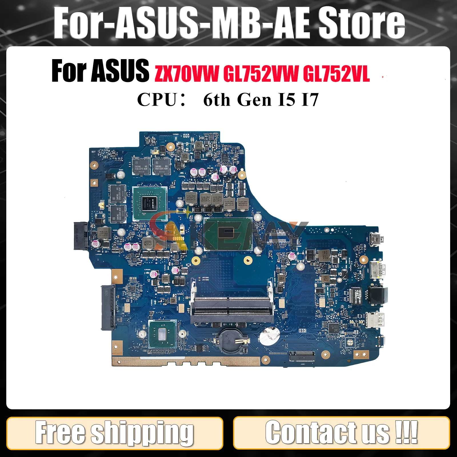 GL752VW Laptop Motherboard For ASUS ROG Strix GL752VL GL752VW ZX70VW GL752V Notebook Mainboard With I5 I7 CPU 100% tests OK stk
GL752VW Laptop Motherboard For ASUS ROG Strix GL752VL GL752VW ZX70VW GL752V Notebook Mainboard With I5 I7 CPU 100% tests OK stk