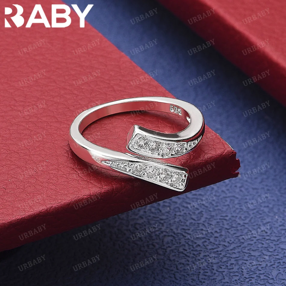 URBABY 925 Sterling Silver Size Design Zircon Open Ring Fashion Jewelry Charm Grace Wedding Engagement Accessories
URBABY 925 Sterling Silver Size Design Zircon Open Ring Fashion Jewelry Charm Grace Wedding Engagement Accessories