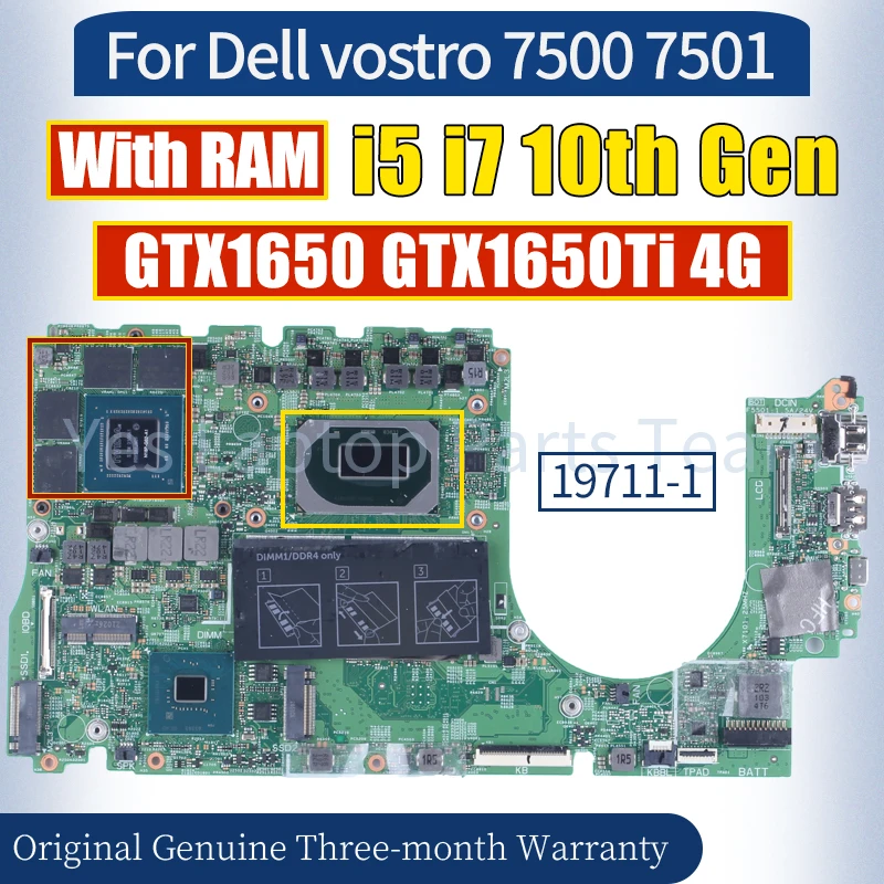 19711-1 для ноутбука Dell Vostro 7500 7501, материнская плата 0K5HK9 i5 i7 10-го поколения с оперативной памятью GTX1650 GTX1650Ti 4G, материнская плата для ноутбука
19711-1 для ноутбука Dell Vostro 7500 7501, материнская плата 0K5HK9 i5 i7 10-го поколения с оперативной памятью GTX1650 GTX1650Ti 4G, материнская плата для ноутбука