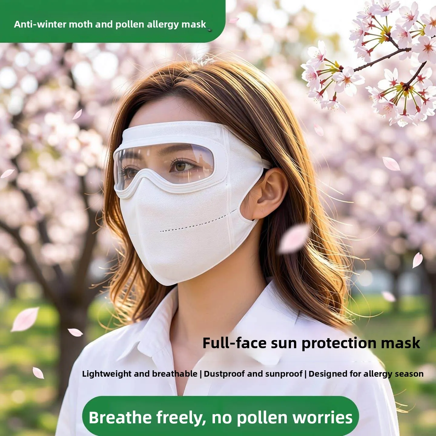 Full Face Sun Protection Mask Goggles Integrated Dustproof Breathable Summer Protective Mask against Willow down Flower Pollen
Full Face Sun Protection Mask Goggles Integrated Dustproof Breathable Summer Protective Mask against Willow down Flower Pollen