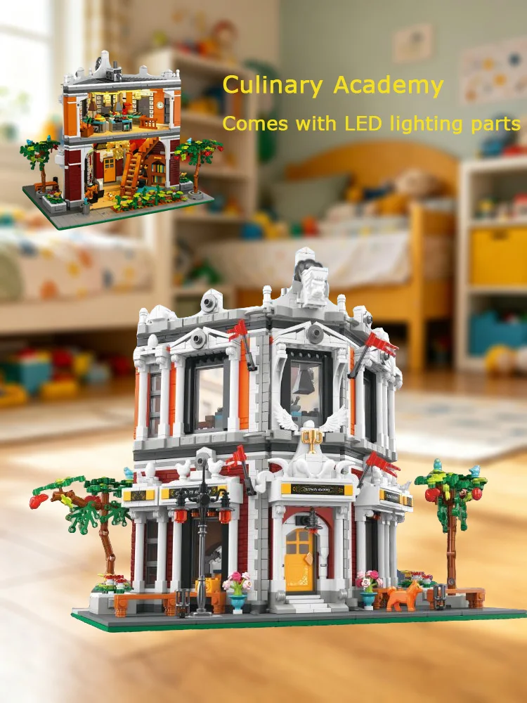 2743 pieces of cooking toys MOC city street view, cooking school building decoration blocks as gifts for parent-child games
2743 pieces of cooking toys MOC city street view, cooking school building decoration blocks as gifts for parent-child games