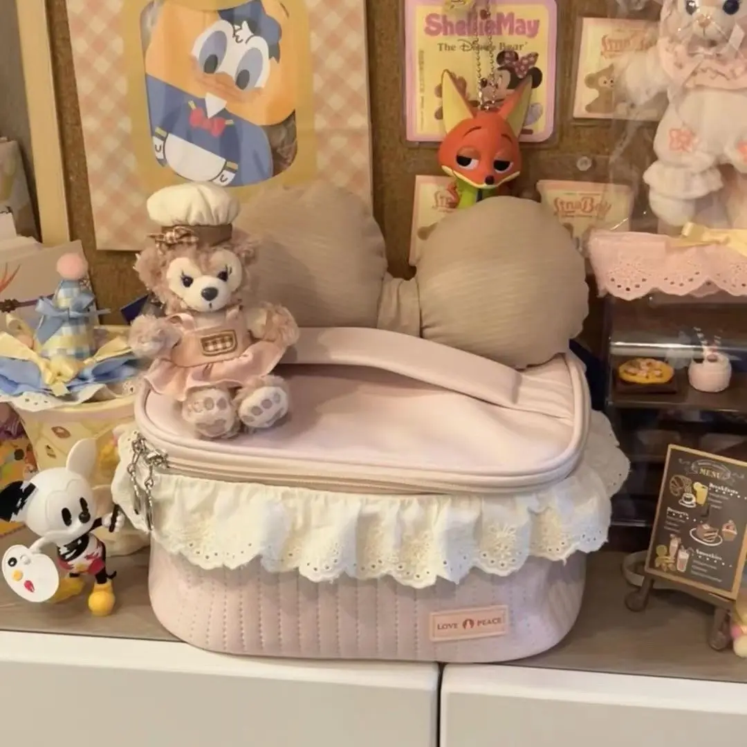 Girl Kawaii Pink Cosmetic Box Aesthetic Leather Makeup Bags Large Travel Storage Women Toiletries Organizer Bag with Lovely Lace
Girl Kawaii Pink Cosmetic Box Aesthetic Leather Makeup Bags Large Travel Storage Women Toiletries Organizer Bag with Lovely Lace
