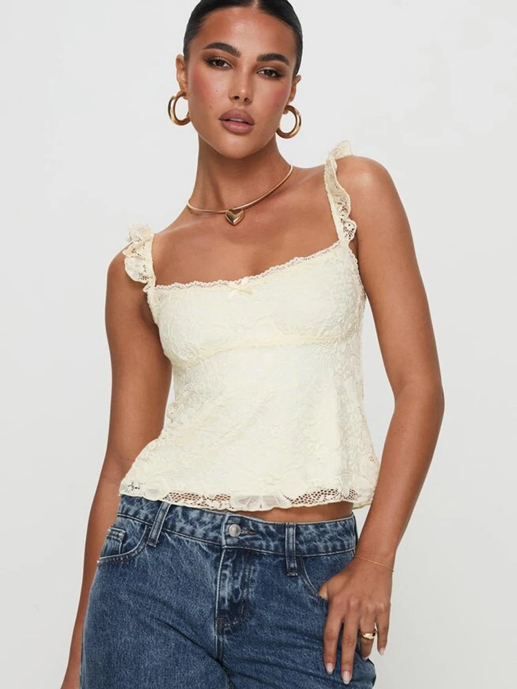 French Style Lace Tank Top New Summer White Spaghetti Strap Camisole Square Neck Women's Crop Top Chic 2025 Corset Shirt Top
French Style Lace Tank Top New Summer White Spaghetti Strap Camisole Square Neck Women's Crop Top Chic 2025 Corset Shirt Top