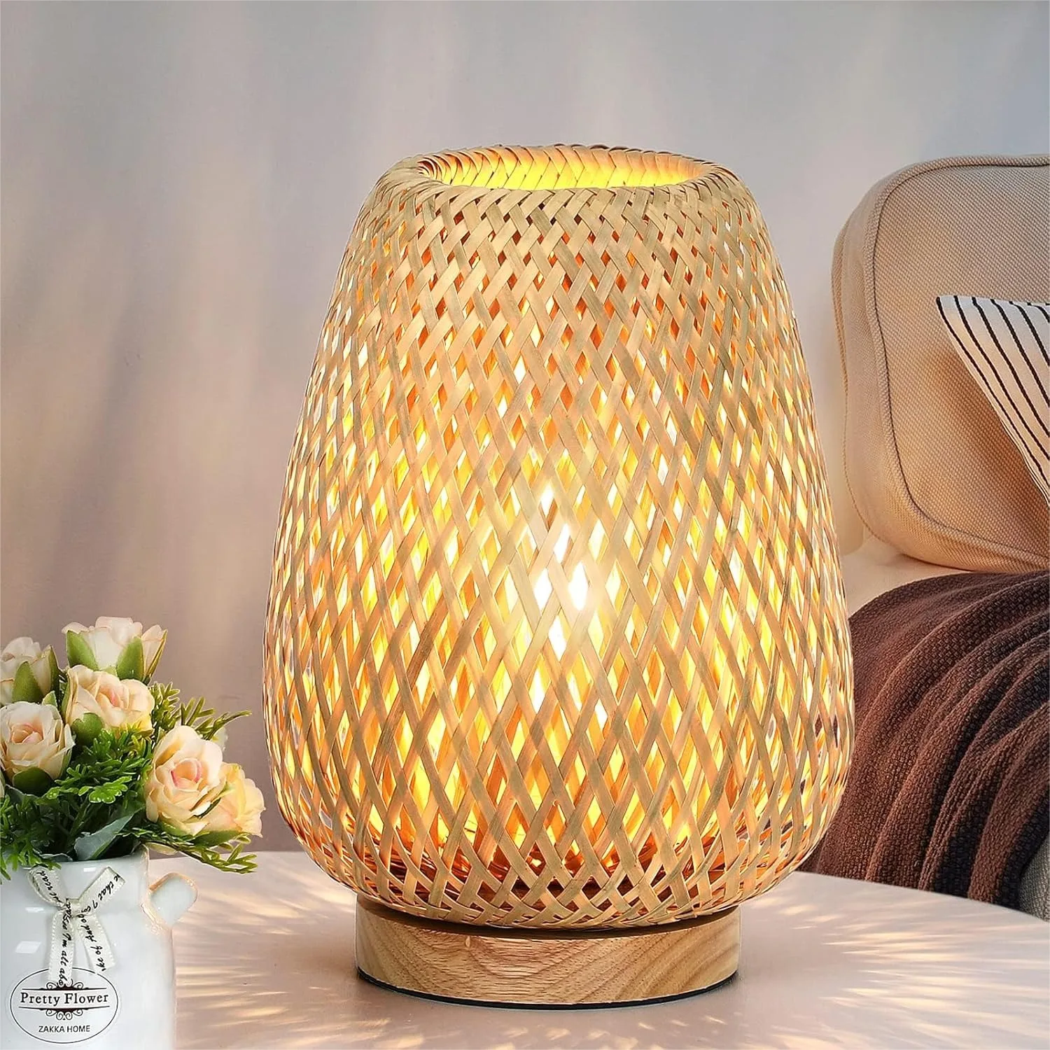 Rattan Table Lamp, Stepless Dimmable Small Nightstand, Vintage Wicker Bamboo Woven End Table Lamps for Bedroom Living Room
Rattan Table Lamp, Stepless Dimmable Small Nightstand, Vintage Wicker Bamboo Woven End Table Lamps for Bedroom Living Room