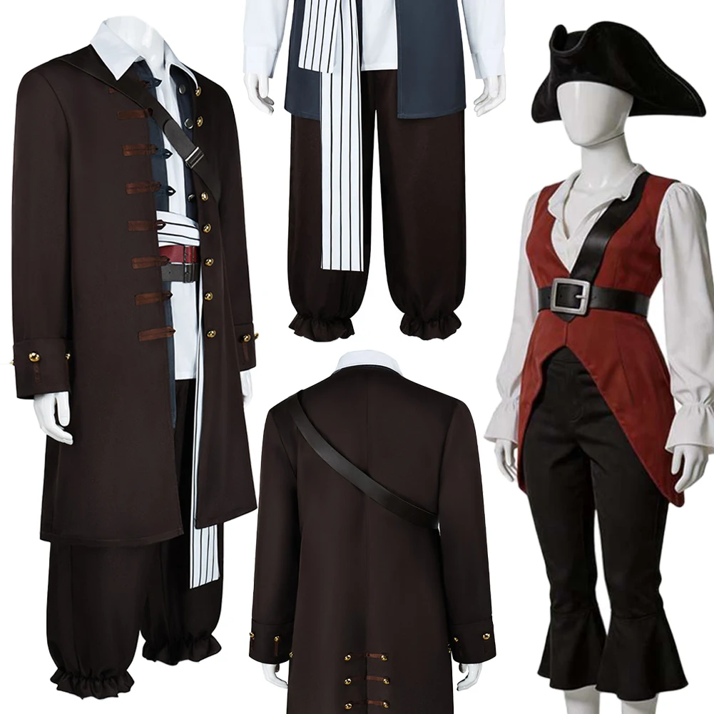 Fantasia Movie Caribbean Pirates Jack Swann Cosplay Clothing Men Women Disfraz Costume Couple Halloween Carnival Party Clothes
Fantasia Movie Caribbean Pirates Jack Swann Cosplay Clothing Men Women Disfraz Costume Couple Halloween Carnival Party Clothes