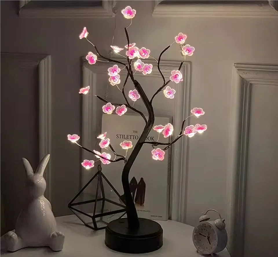 Nice 1PC LED Artificial Cherry Tree Bonsai Night Light USB/Battery Powered Table Lamp Touch Switch Fairy Light For Wedding Home 
Nice 1PC LED Artificial Cherry Tree Bonsai Night Light USB/Battery Powered Table Lamp Touch Switch Fairy Light For Wedding Home