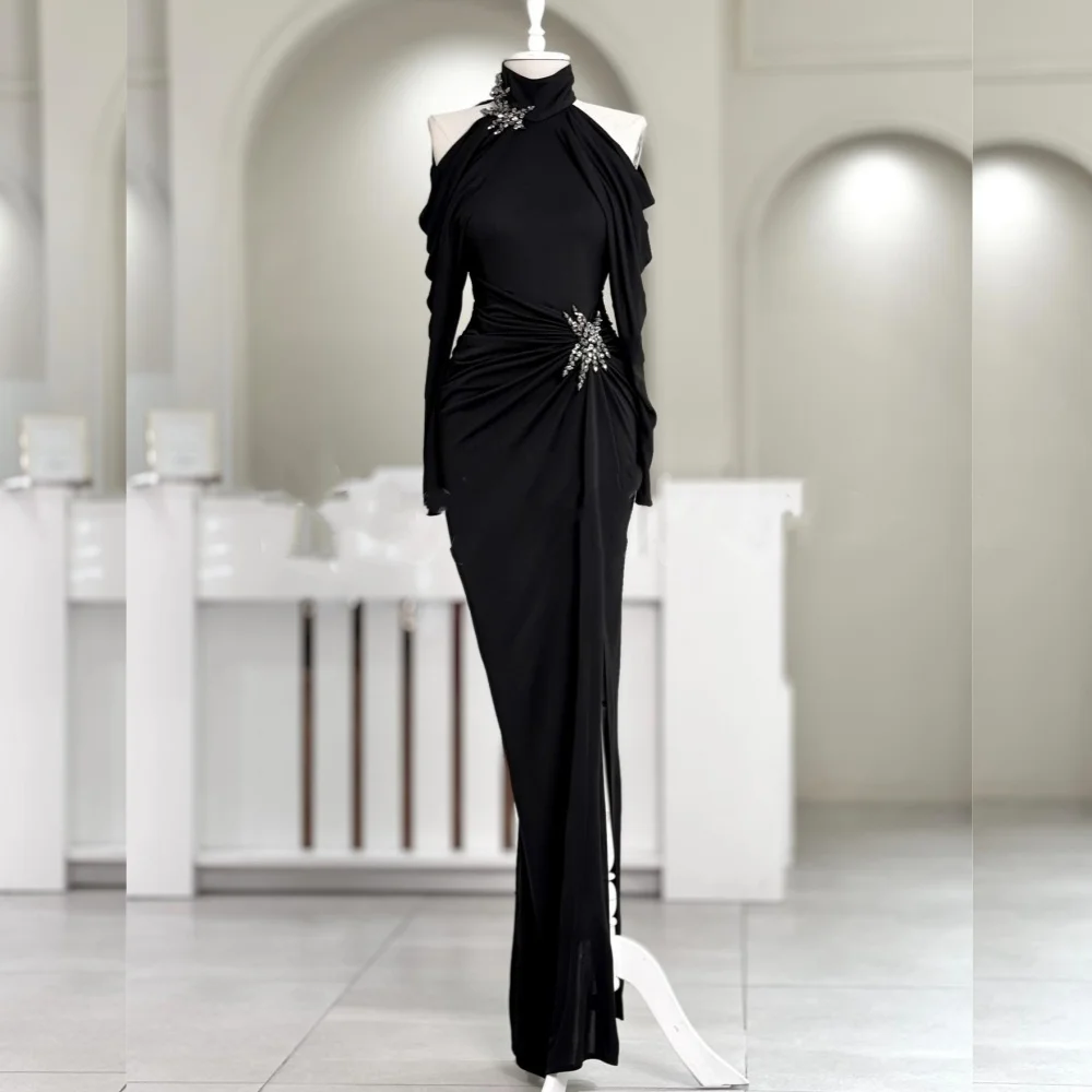 Customized Casual Simple Jersey Sequined Pleat Trumpet High Collar Long Dresses Bespoke Occasion Classic
Customized Casual Simple Jersey Sequined Pleat Trumpet High Collar Long Dresses Bespoke Occasion Classic