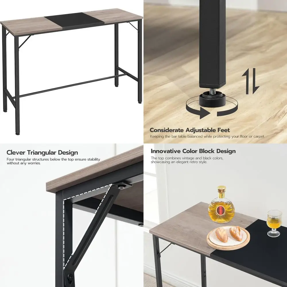 47.1 Tall Counter Height Pub Table, Space-Saving Design, Durable and Easy Assembly, Neutral Tone
47.1 Tall Counter Height Pub Table, Space-Saving Design, Durable and Easy Assembly, Neutral Tone