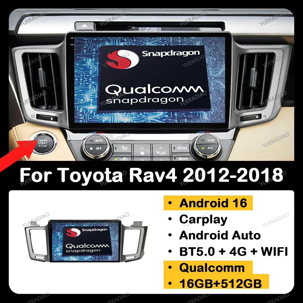 Android 16 Wireless CarPlay Auto For Toyota RAV4 4 XA40 5 XA50 2012 - 2018 Car Radio Multimedia Video Player NAVI GPS 4G WIFI BT
Android 16 Wireless CarPlay Auto For Toyota RAV4 4 XA40 5 XA50 2012 - 2018 Car Radio Multimedia Video Player NAVI GPS 4G WIFI BT