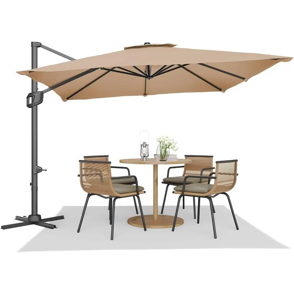 10x10 ft Large Cantilever Patio Umbrella with 360° Rotation for Outdoor Shade and Market Use
10x10 ft Large Cantilever Patio Umbrella with 360° Rotation for Outdoor Shade and Market Use