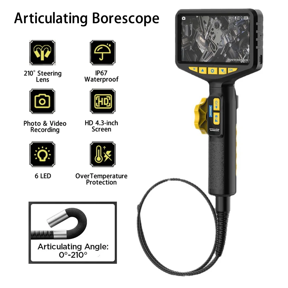 Двусторонний 210 ° Рулевой шарнирный видеобороскоп HD720P с 4,3-дюймовым экраном lPS и 6 лампами яркости для проверки механики
Двусторонний 210 ° Рулевой шарнирный видеобороскоп HD720P с 4,3-дюймовым экраном lPS и 6 лампами яркости для проверки механики